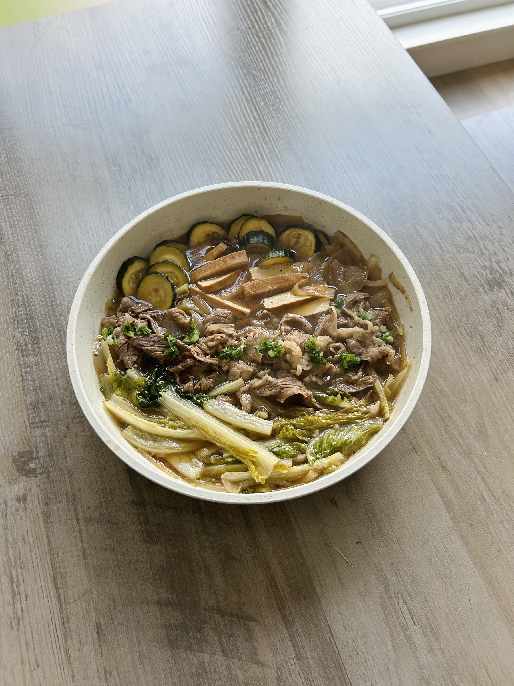 Beef and tofu stew with vegetables