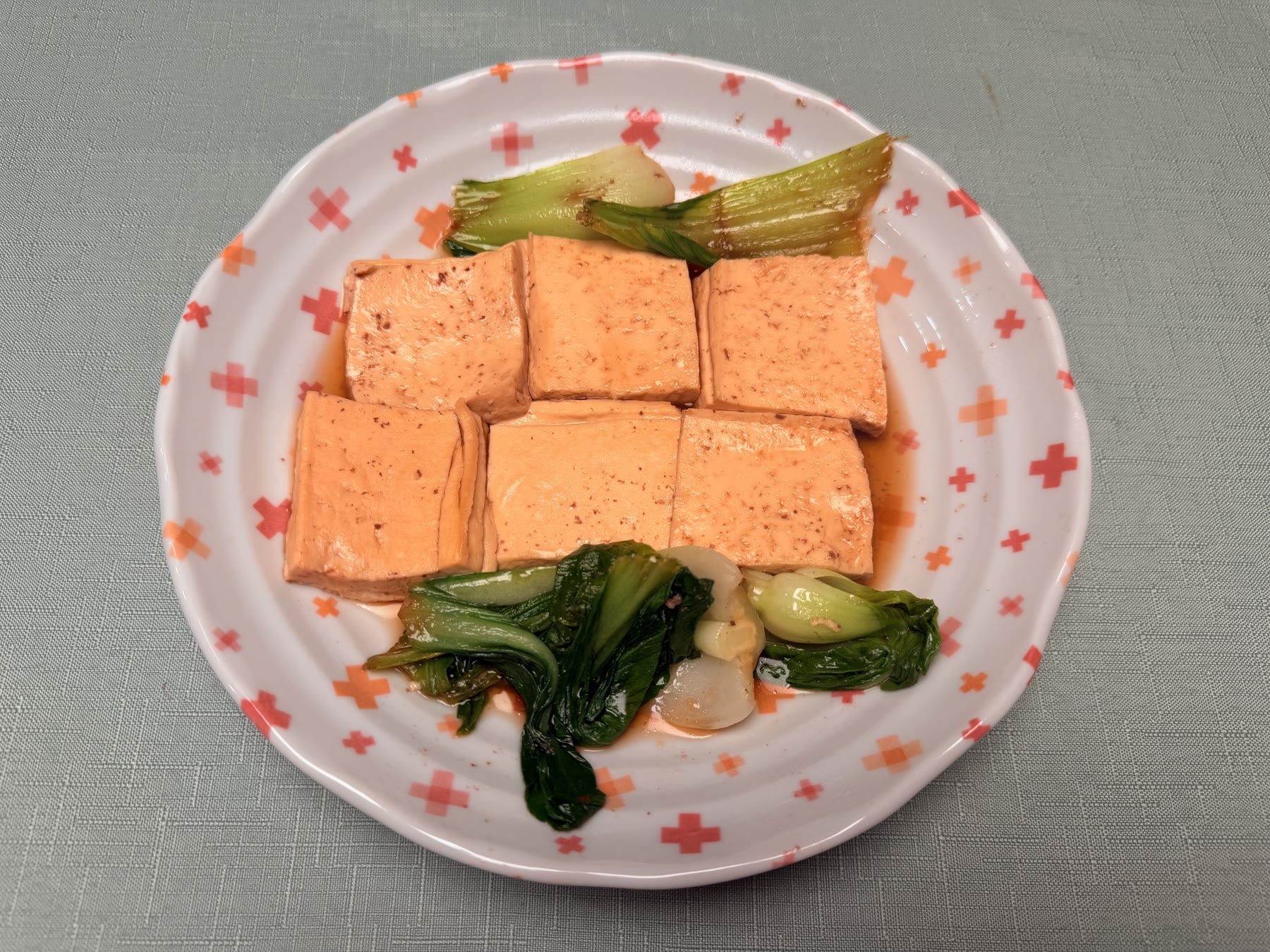 Braised tofu with greens